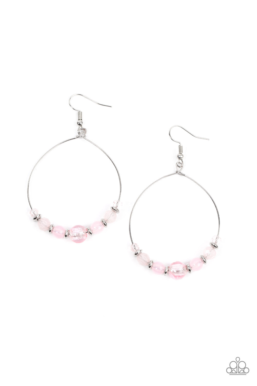 Ambient Afterglow - Pink Opaque & Glassy Bead Earring Paparazzi E1097