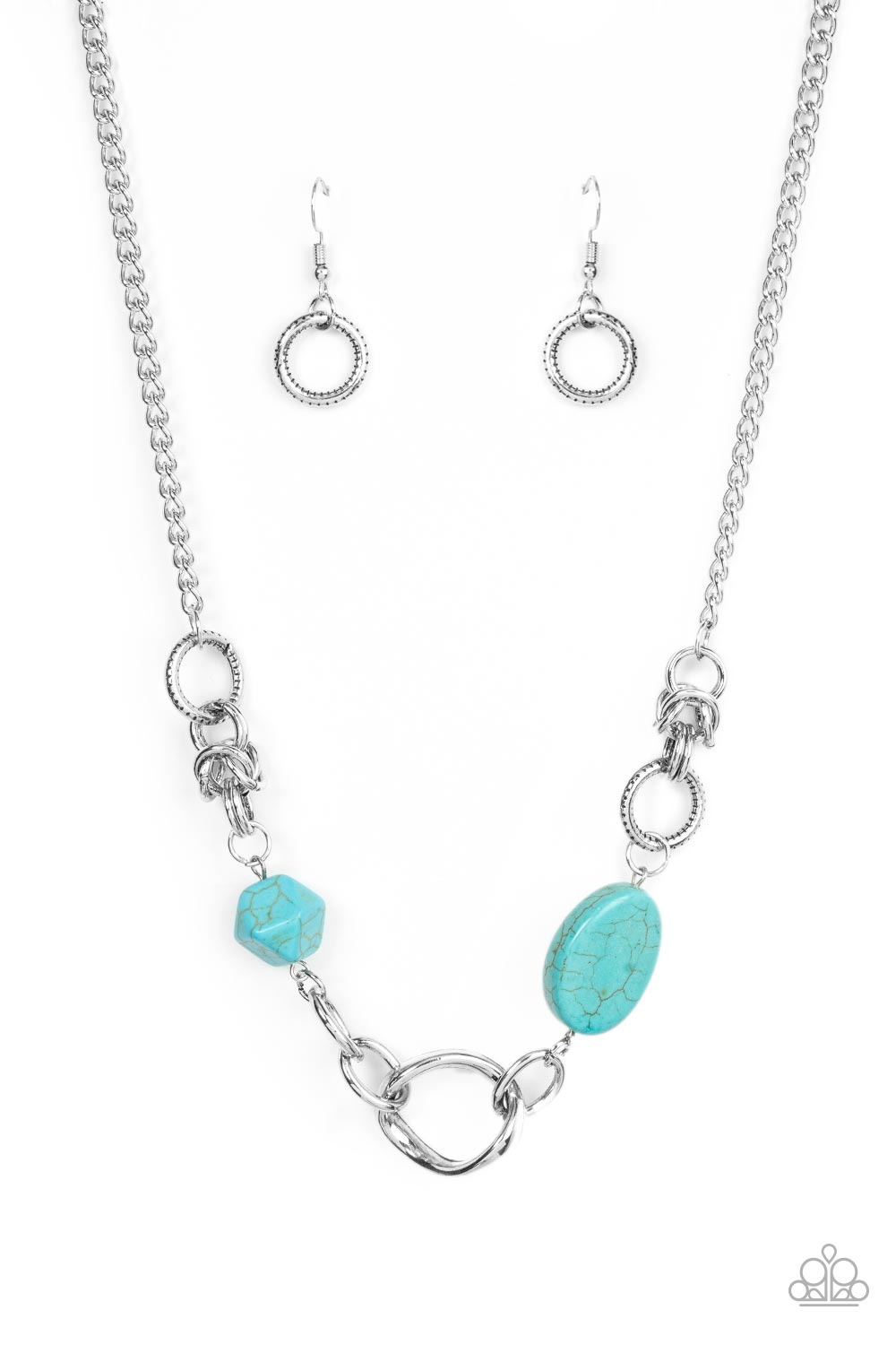 Sonoran Solo - Blue Turquoise Stone Santa Fe Style Necklace Paparazzi N1690