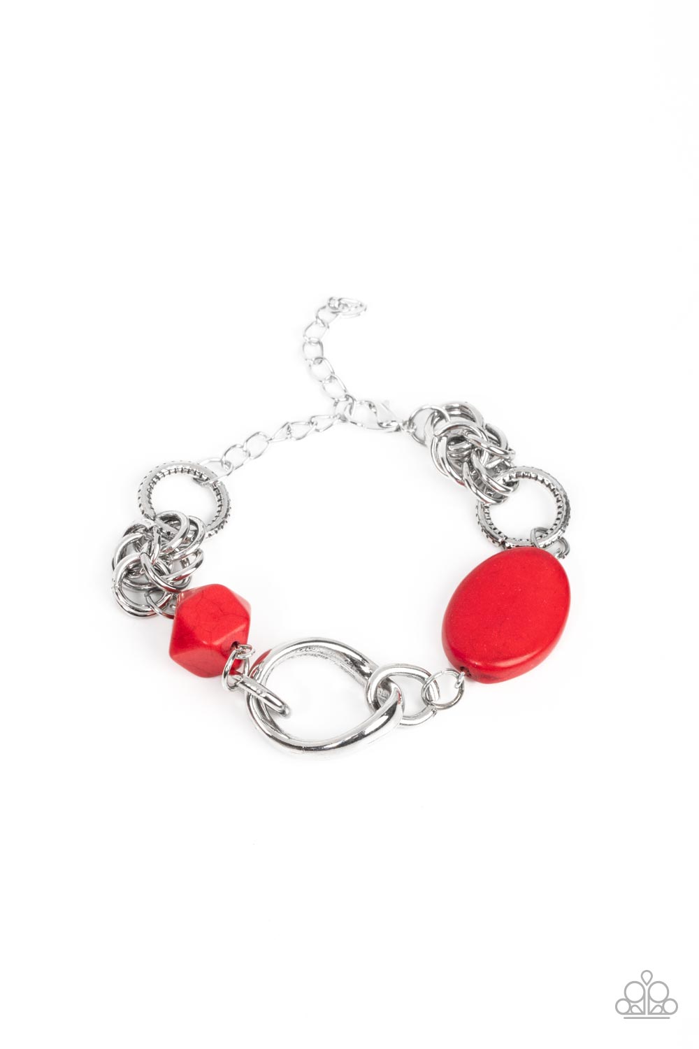 Hola, SONORA - Red Stone Bead Santa Fe Style Bracelet Paparazzi B1084