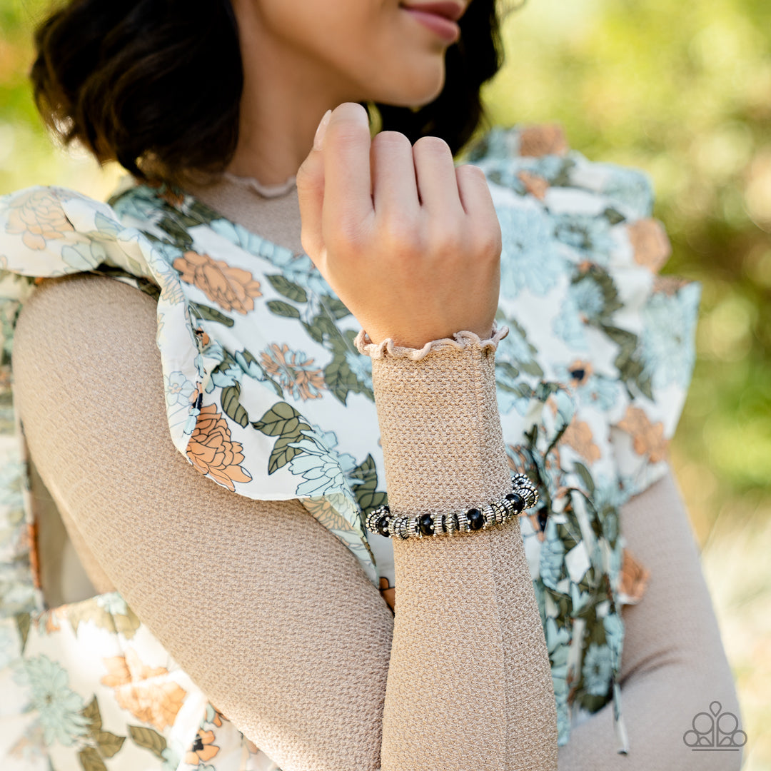 Canyon Crusher - Black Stretch Bracelet Paparazzi B0747