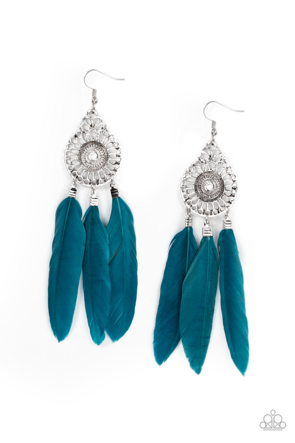 Pretty in PLUMES - Blue Feather Earring Paparazzi E0739