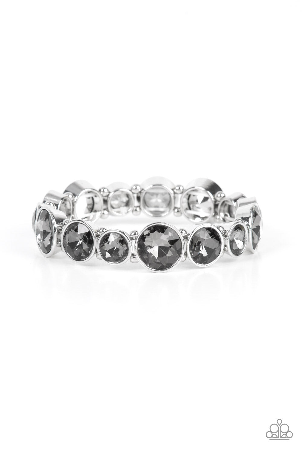 Twinkling Tease - Silver Rhinestone Bracelet Paparazzi B0434