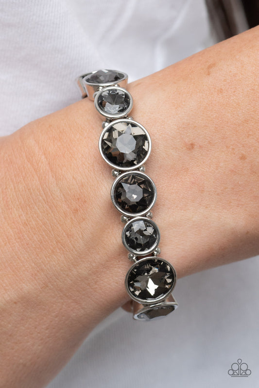 Twinkling Tease - Silver Rhinestone Bracelet Paparazzi B0434