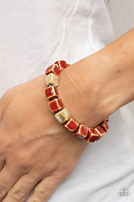 Glaze Craze - Red Bracelet Paparazzi B0373