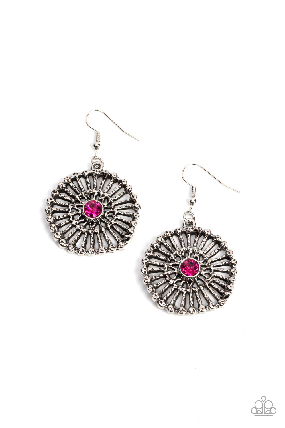 Tangible Twinkle - Pink Rhinestone Earring Paparazzi E0605