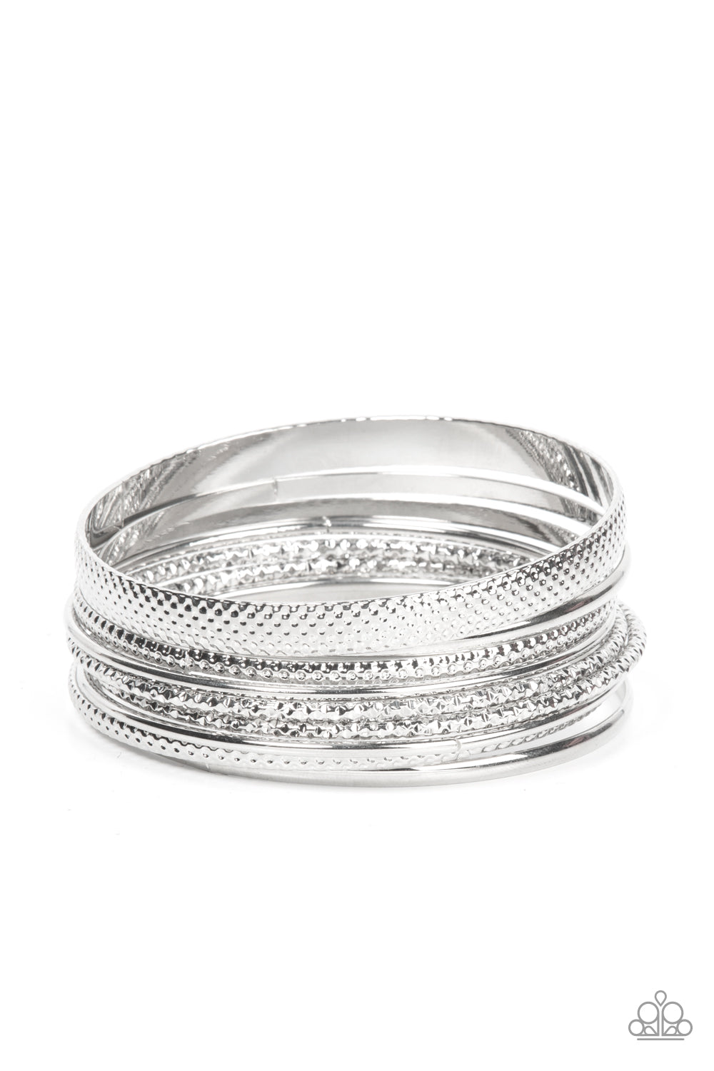 Circlet Circus - Silver Bangle Bracelet Paparazzi B0389