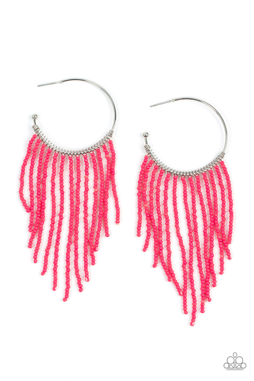 Saguaro Breeze - Pink Seed Bead Hoop Earring Paparazzi E1014