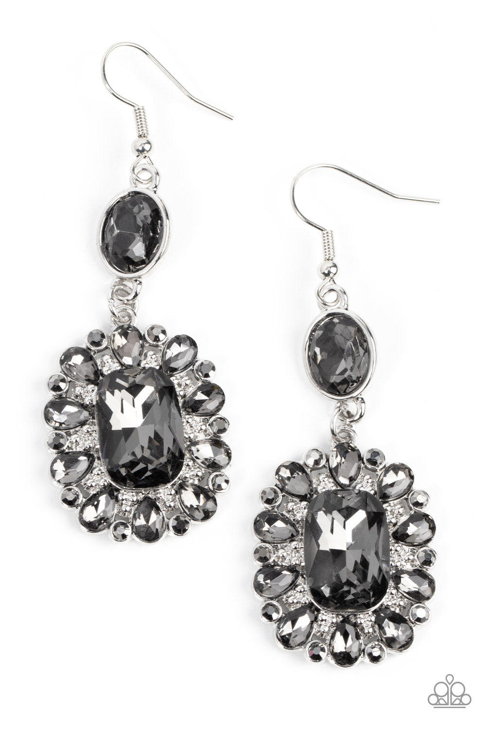 Capriciously Cosmopolitan - Silver Rhinestone Earring Paparazzi E0906
