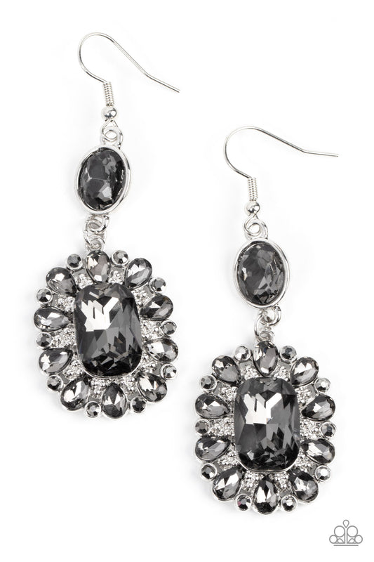 Capriciously Cosmopolitan - Silver Rhinestone Earring Paparazzi E0906