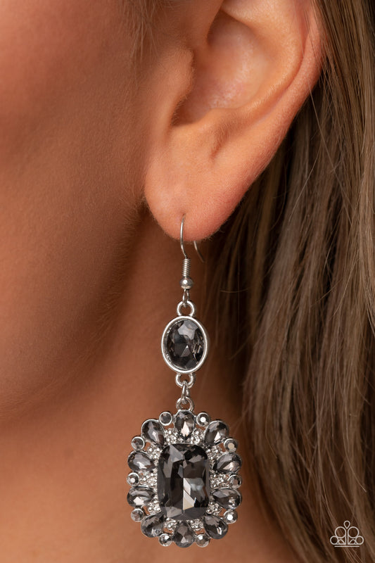 Capriciously Cosmopolitan - Silver Rhinestone Earring Paparazzi E0906