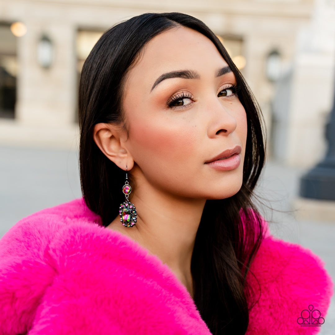 Capriciously Cosmopolitan - Multi Oil Spill Earring Paparazzi E1001