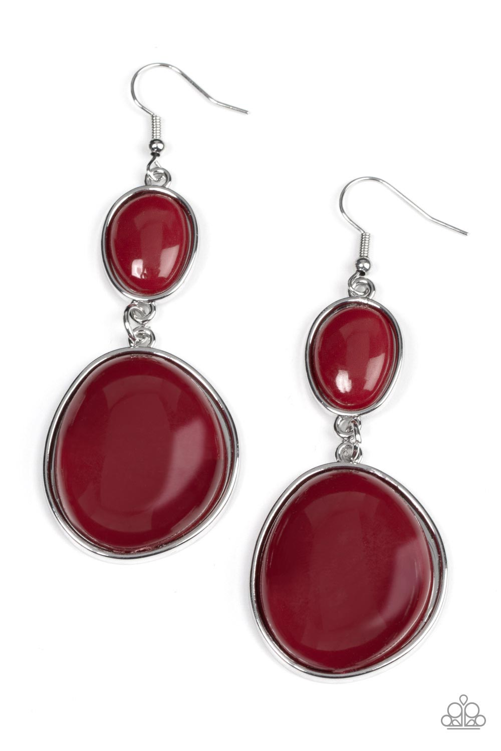 Soulful Samba - Red Wine Oval Bead Earring Paparazzi E0951