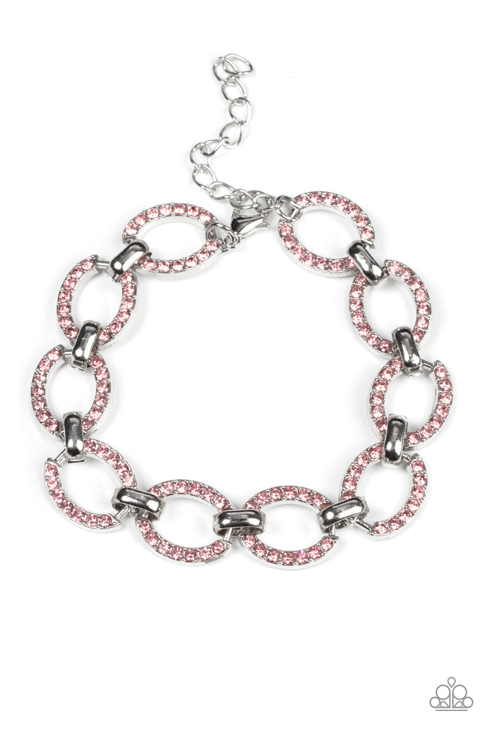 Date Night Debonair - Pink Rhinestone Bracelet Paparazzi B0448