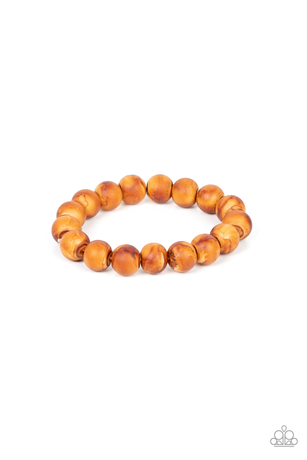 Totally Timber Mill - Brown Earthy Wood Bead Stretch Bracelet Paparazzi B0871