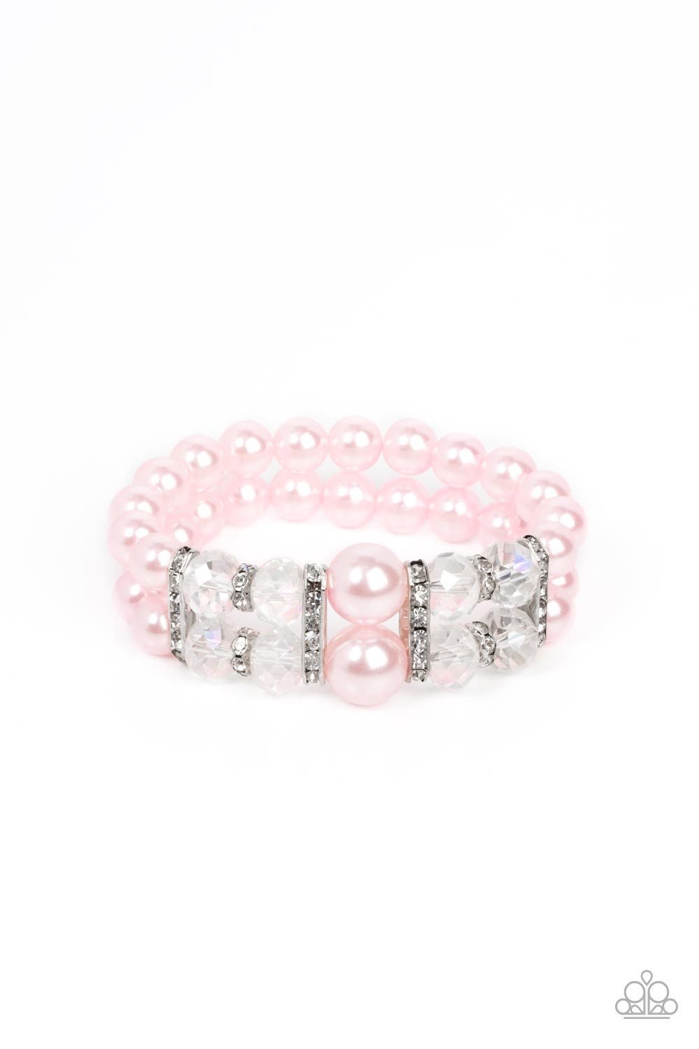 Timelessly Tea Party - Pink Pearl Stretch Bracelet Paparazzi B0521