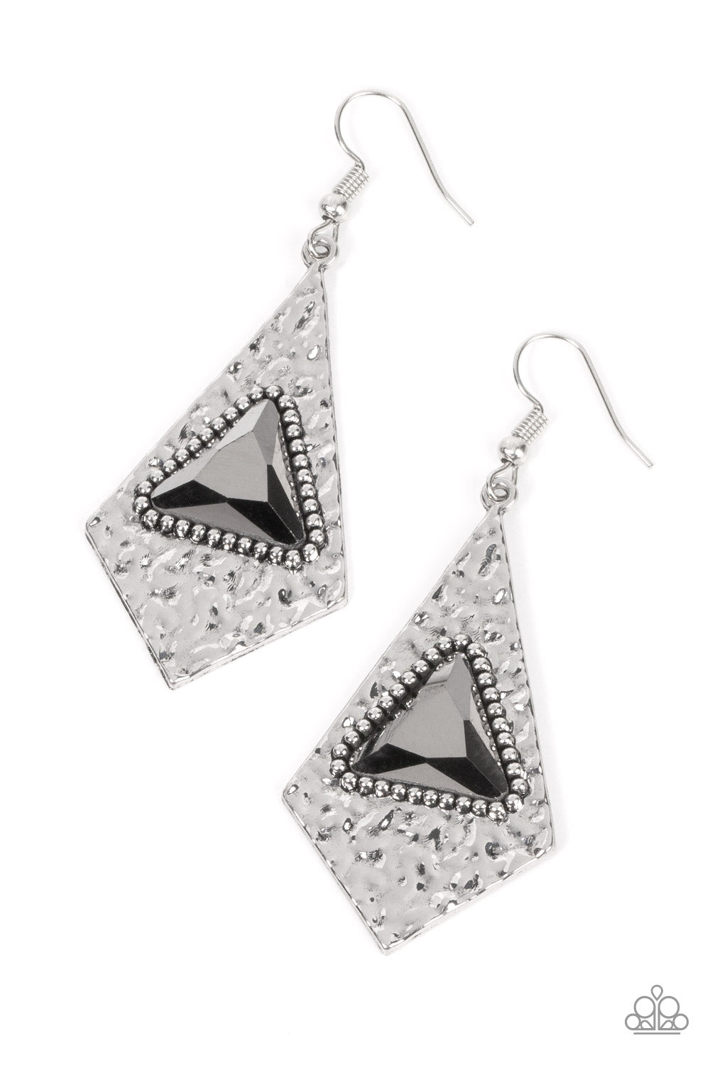 Cosmic Destination - Silver & Hematite Gem Earring Paparazzi E1277