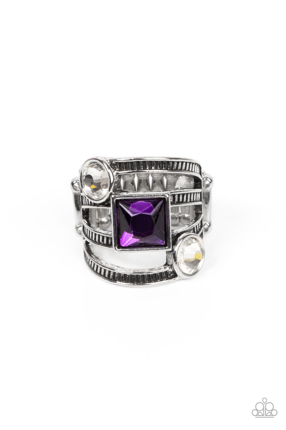 Galactic Governess - Purple Rhinestone Ring Paparazzi R0290