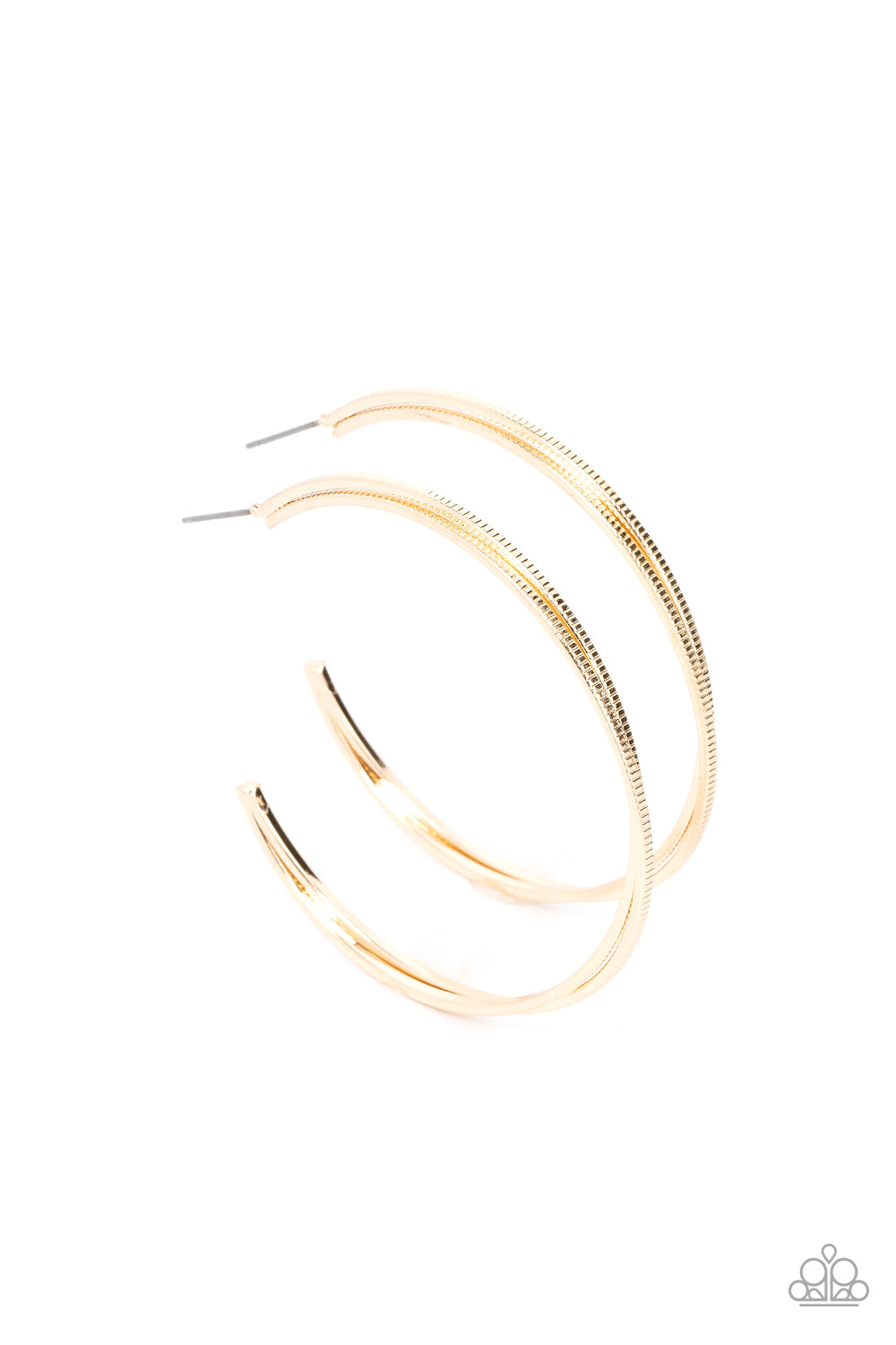 Monochromatic Curves - Gold Hoop Earring Paparazzi E0672