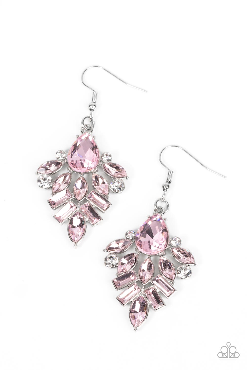 Stellar-escent Elegance - Pink Rhinestone Earring Paparazzi E0821