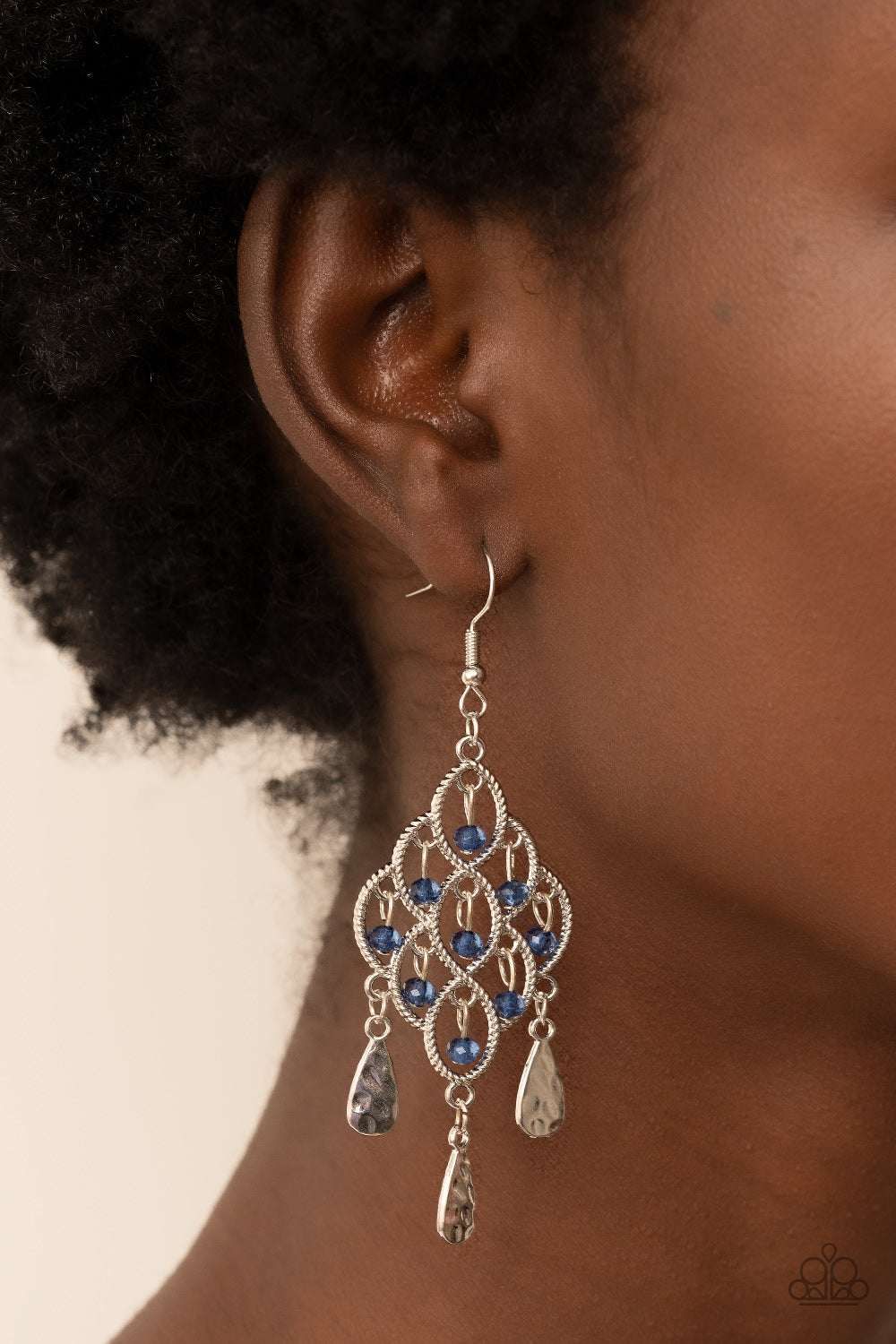 Sentimental Shimmer - Blue Teardrop Earring Paparazzi E0609