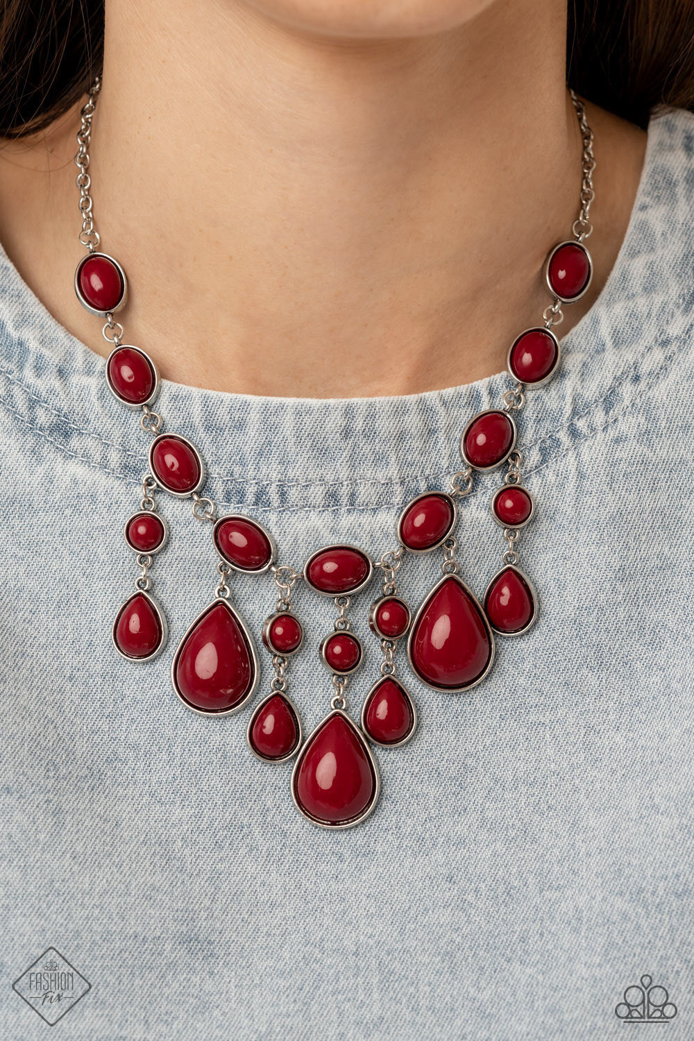 Mediterranean Mystery - Red Necklace January 2022 Fashion Fix Paparazzi N0544