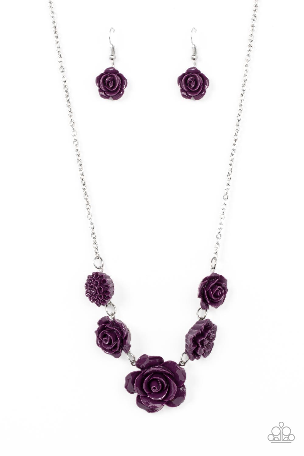 PRIMROSE and Pretty - Purple Plum Floral Necklace Paparazzi N1162