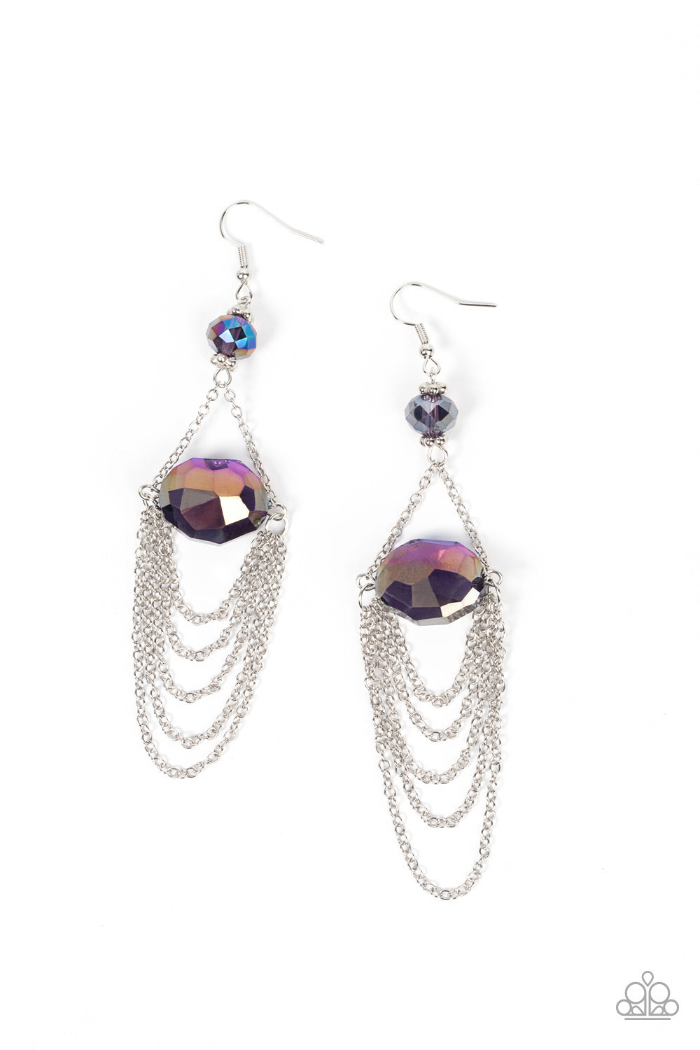 Ethereally Extravagant - Purple Iridescent Earring Paparazzi E0622