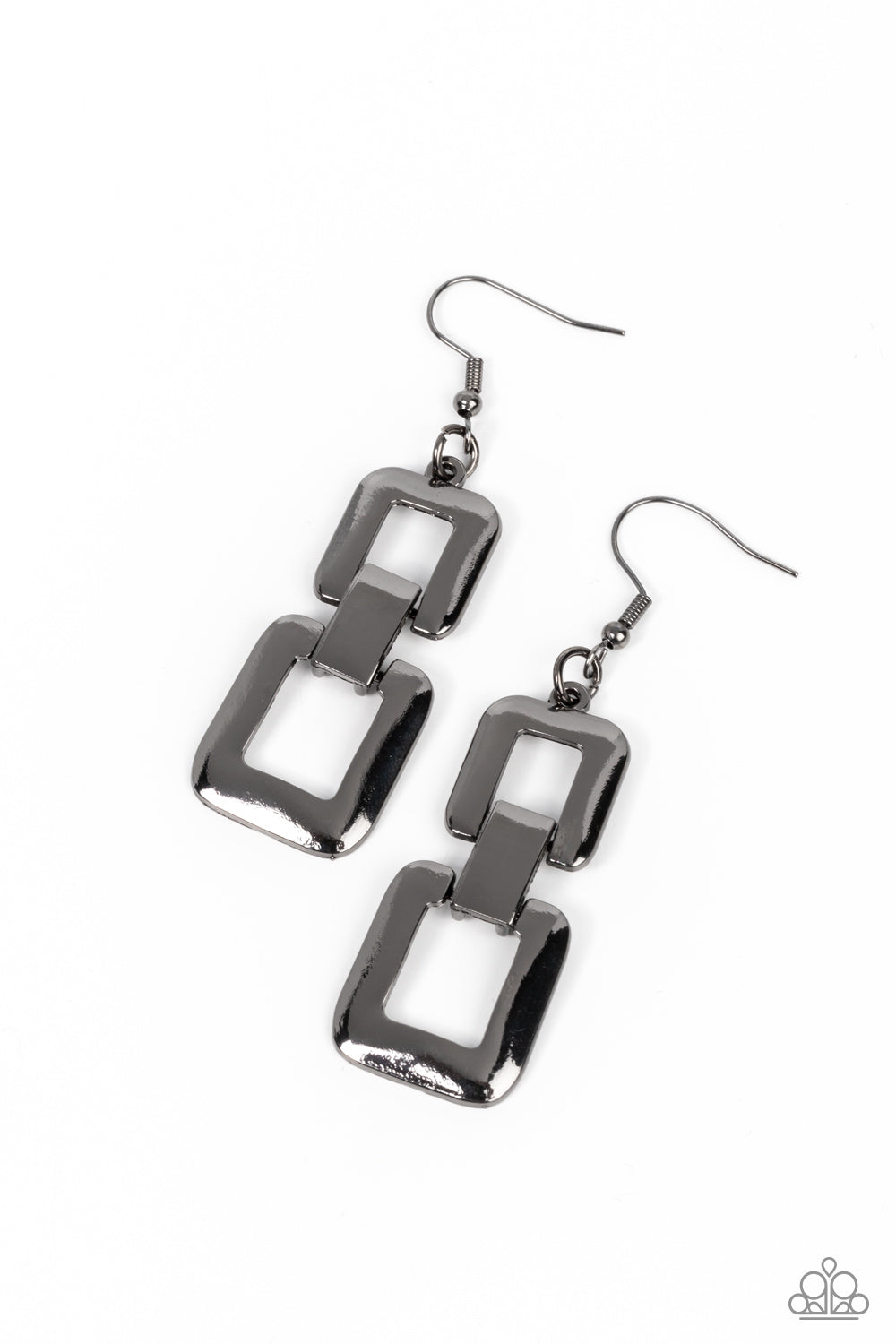 Public Square - Black Gunmetal Frame Earring Paparazzi E0895