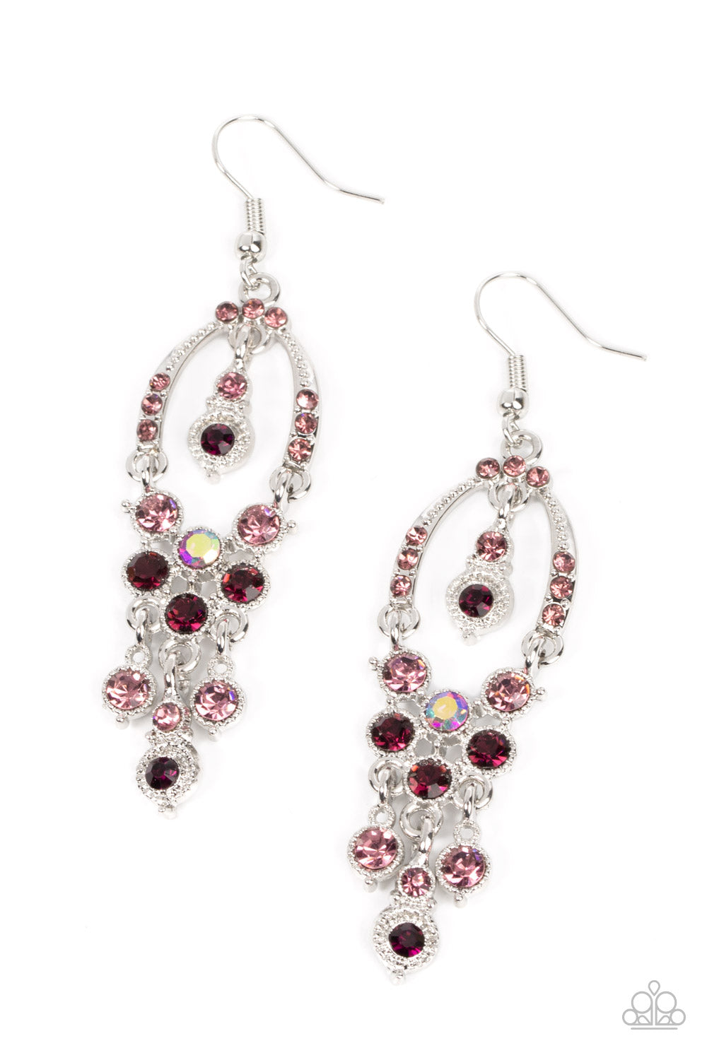 Sophisticated Starlet - Purple & Iridescent Rhinestone Earring Paparazzi E1265