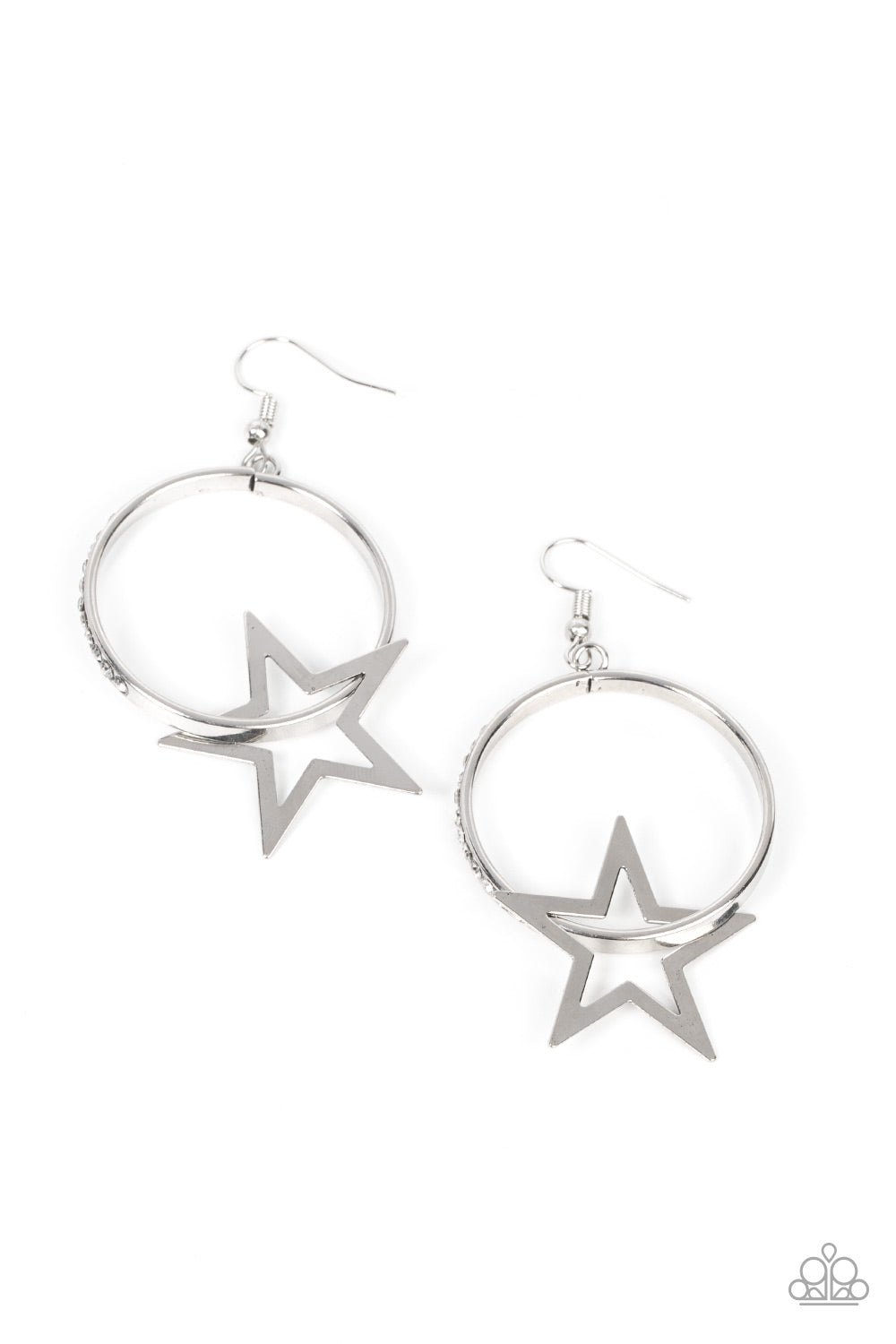 Superstar Showcase - White Star Earring Paparazzi E0744