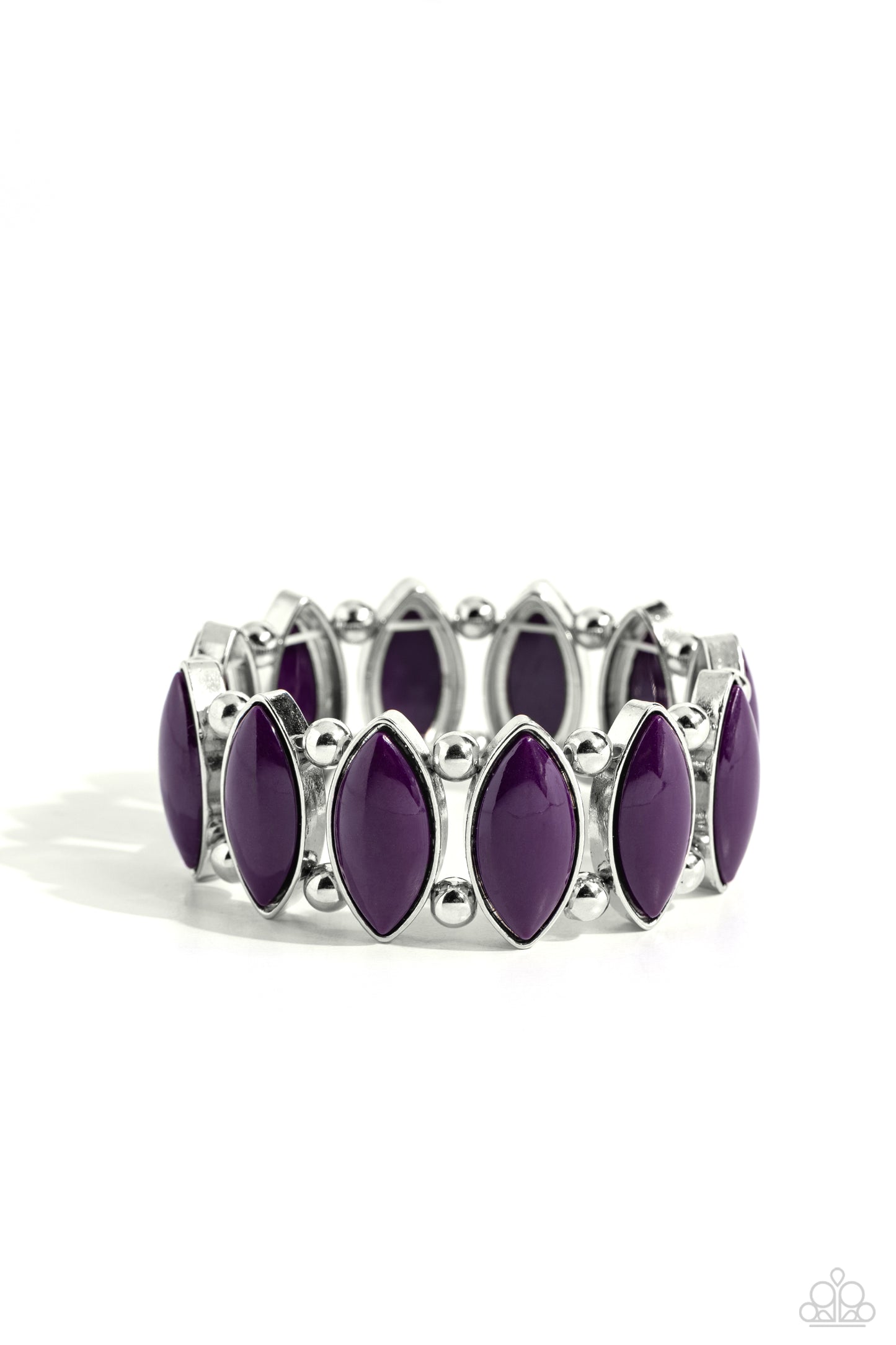 Cry Me a RIVERA - Purple Plum Bead Stretch Bracelet Paparazzi B1432