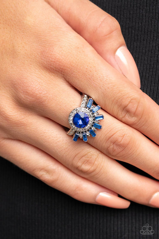 Ravishing Radiance - Blue Rhinestone Ring Paparazzi R0379