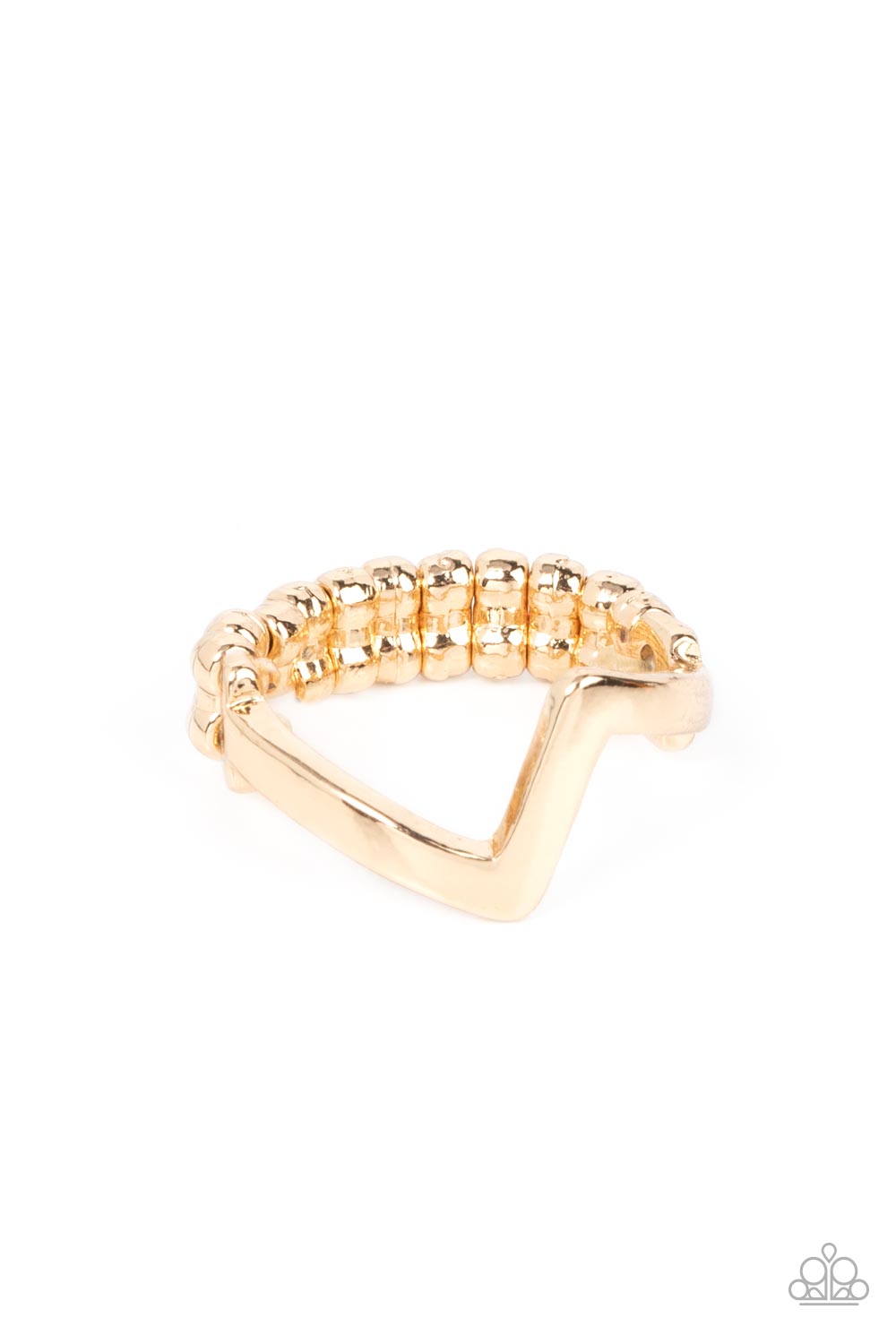 Global Shock - Gold Zig Zag Ring Paparazzi R0299