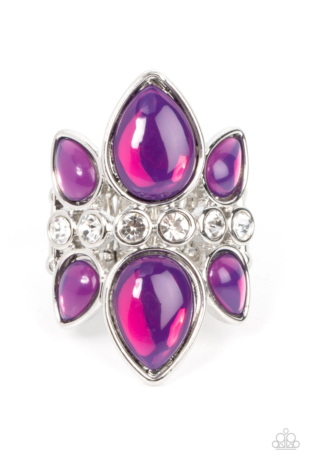 TRIO Tinto - Purple Teardrop Bead Ring Paparazzi R0376