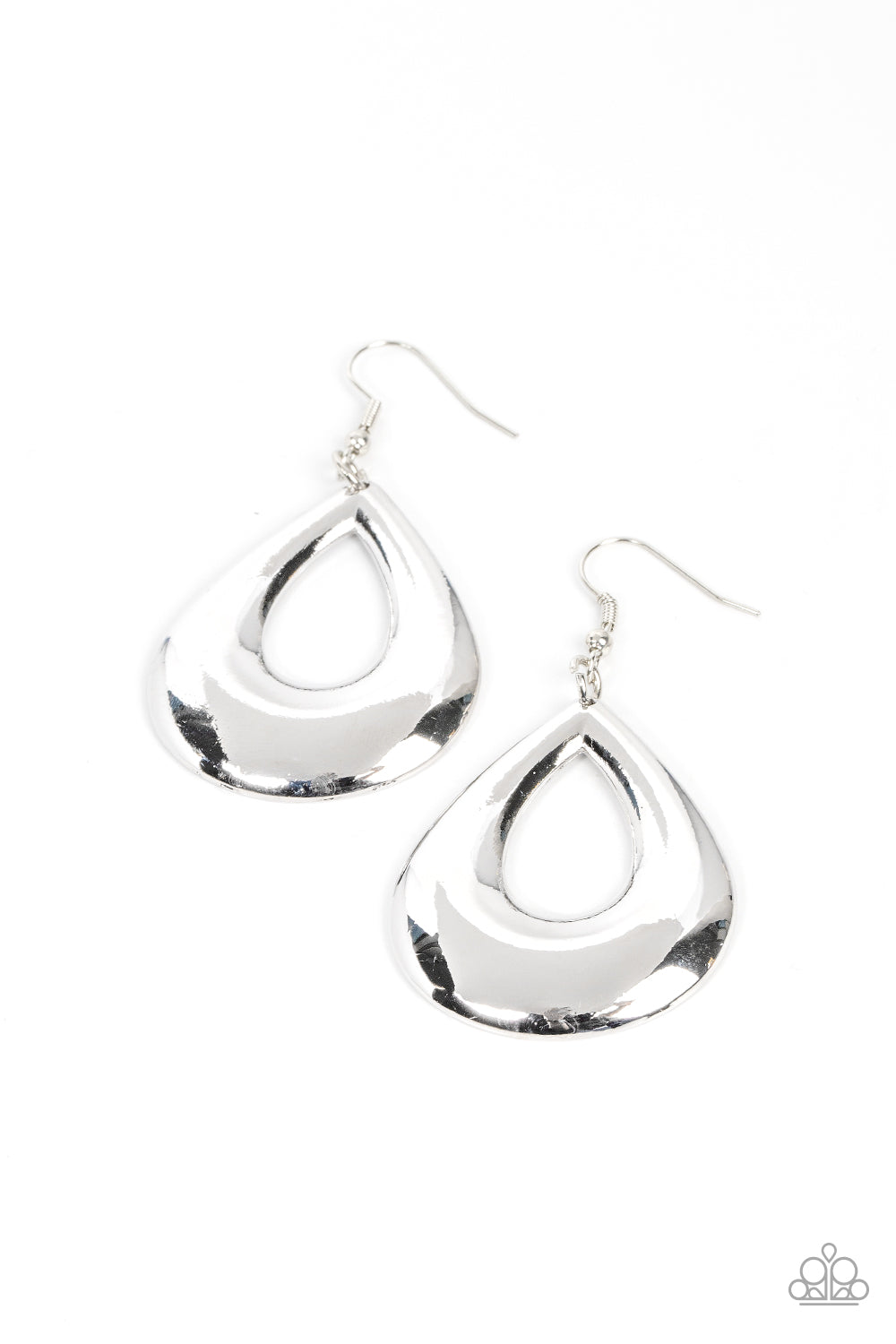 Laid-Back Leisure - Silver Teardrop Earring Paparazzi E0958