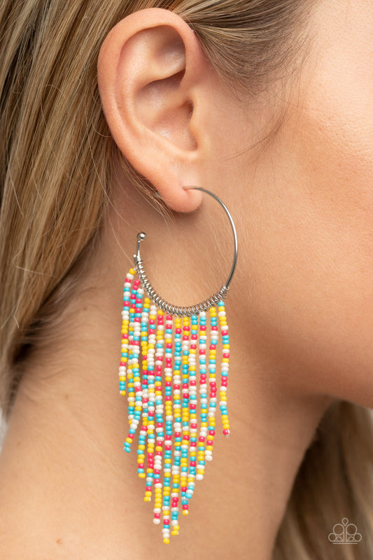 Saguaro Breeze - Multi Seed Bead Hoop Earring Paparazzi E0896