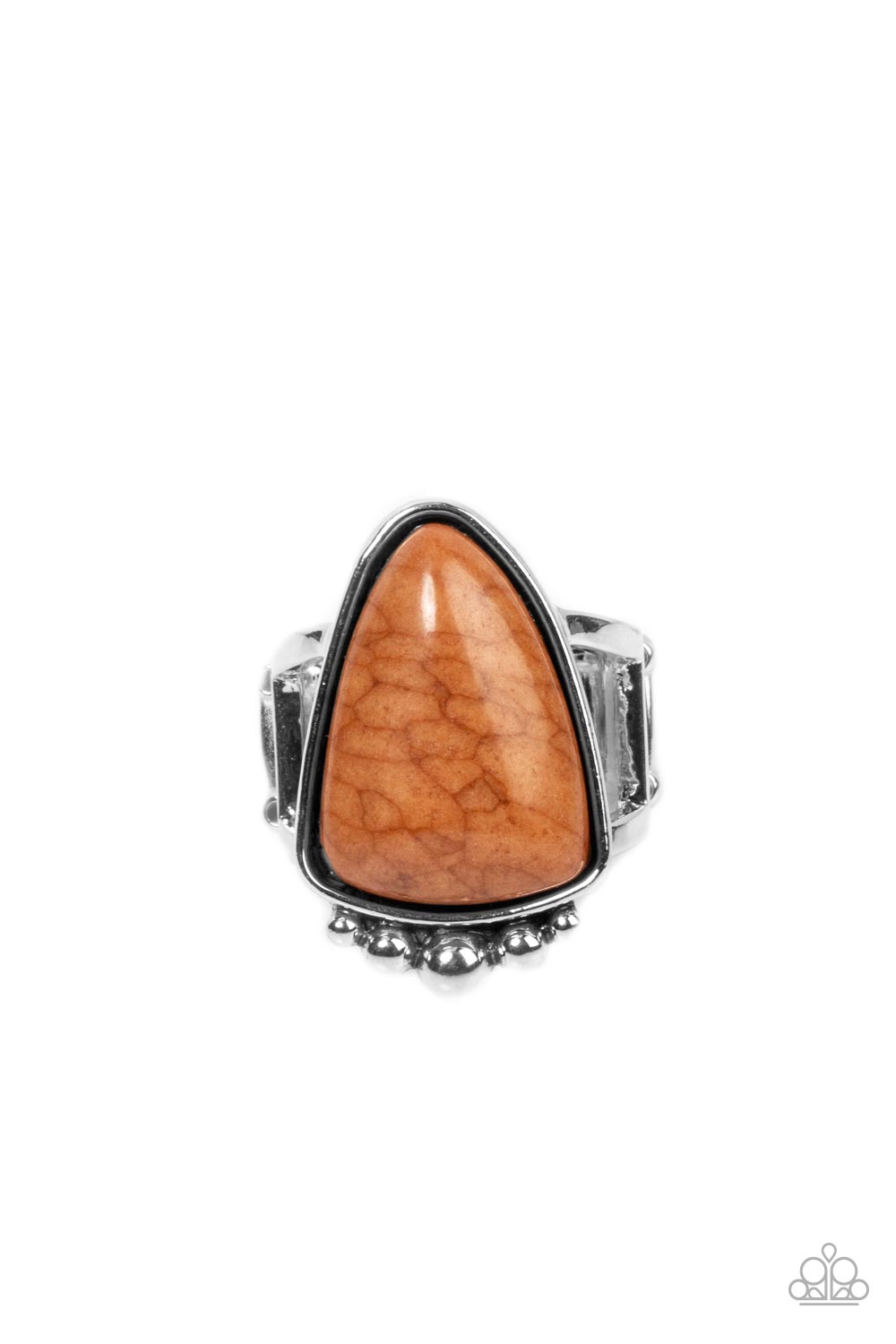 Authentically Adobe - Brown Stone Santa Fe Style Ring Paparazzi R0386