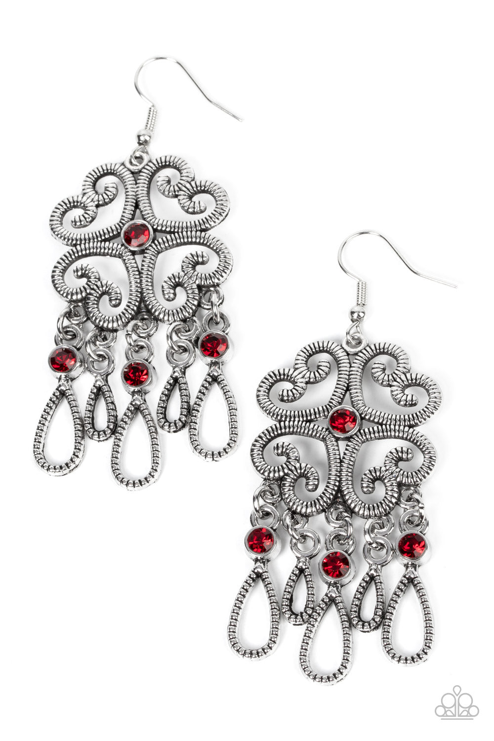 Majestic Makeover - Red Heart Earring Paparazzi E0556