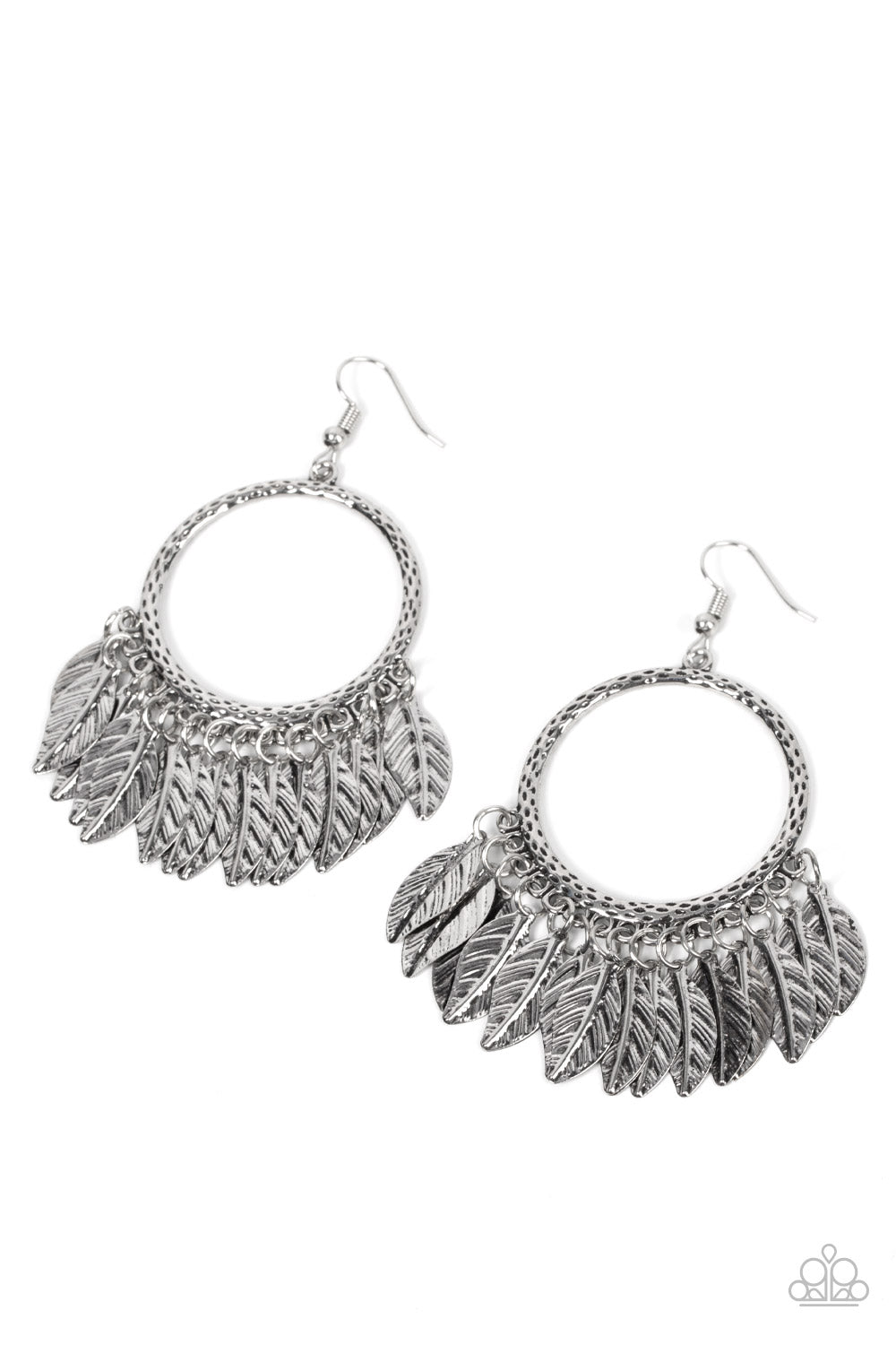 FOWL Tempered - Silver Feather Santa Fe Style Earring Paparazzi E1085