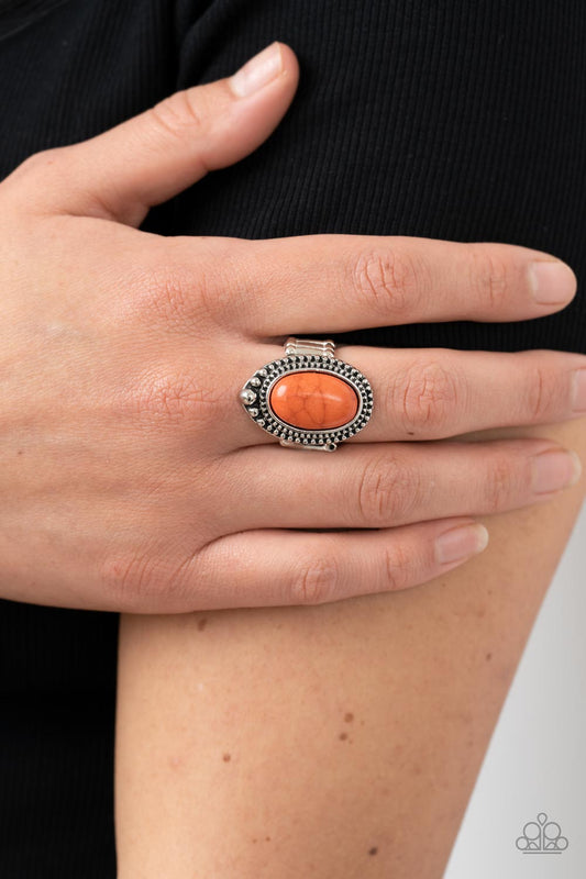 Chiseled Canyons - Orange Santa Fe Style Ring Paparazzi R0384