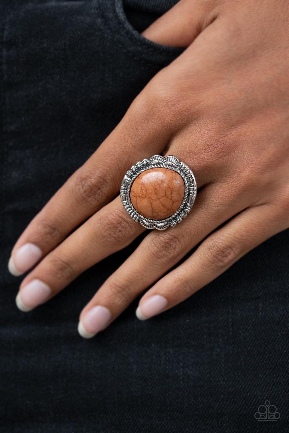 Salt of the Earth - Brown Stone Santa Fe Style Ring Paparazzi R0289