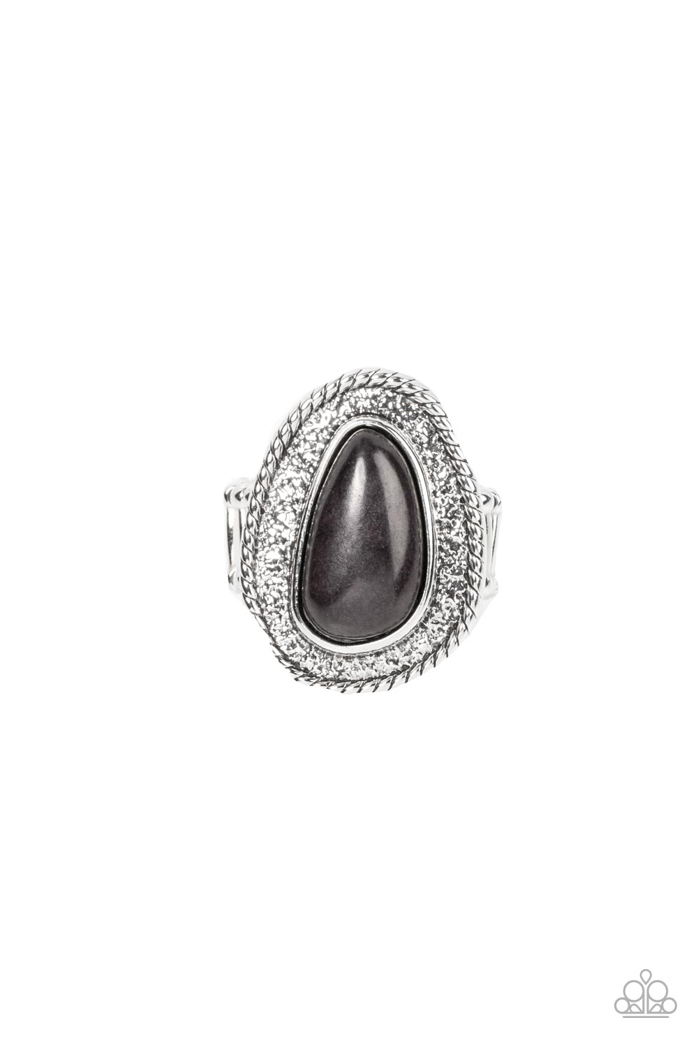 Downtown Desertscape - Black Stone Silver Santa Fe Style Ring Paparazzi R0610