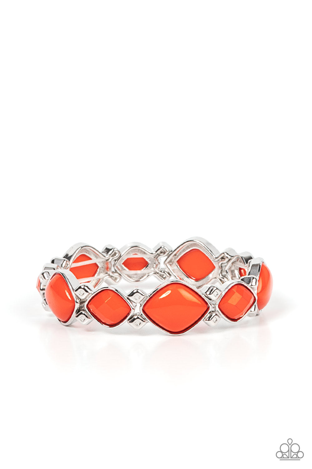 Boldly BEAD-azzled - Burnt Orange Stretch Bracelet Paparazzi B0080