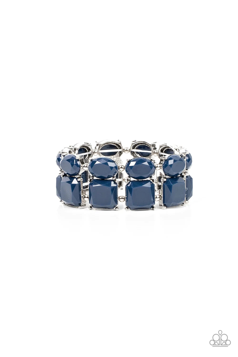 Don't Forget Your Toga - Blue Gem Stretch Bracelet Paparazzi B0724
