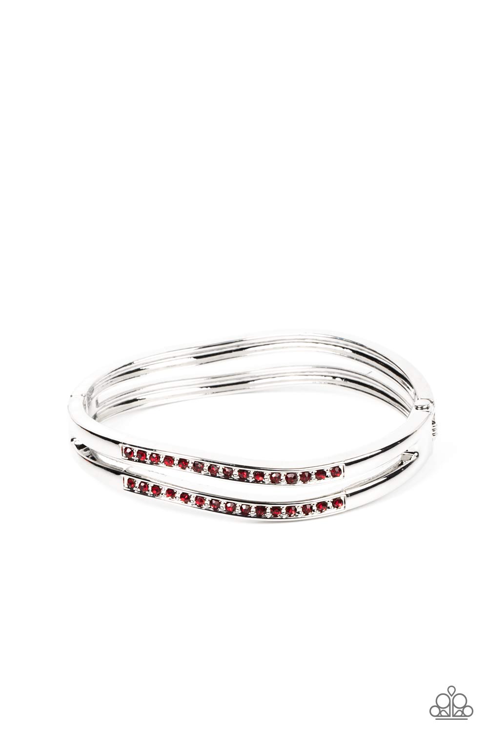 Gen Z Glamour - Red Rhinestone Hinge Bracelet Paparazzi B0418