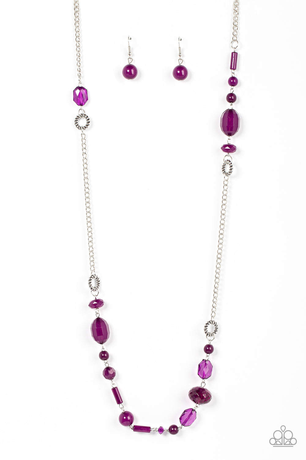 Craveable Color - Purple Plum Bead On Silver Chain Necklace Paparazzi N1324