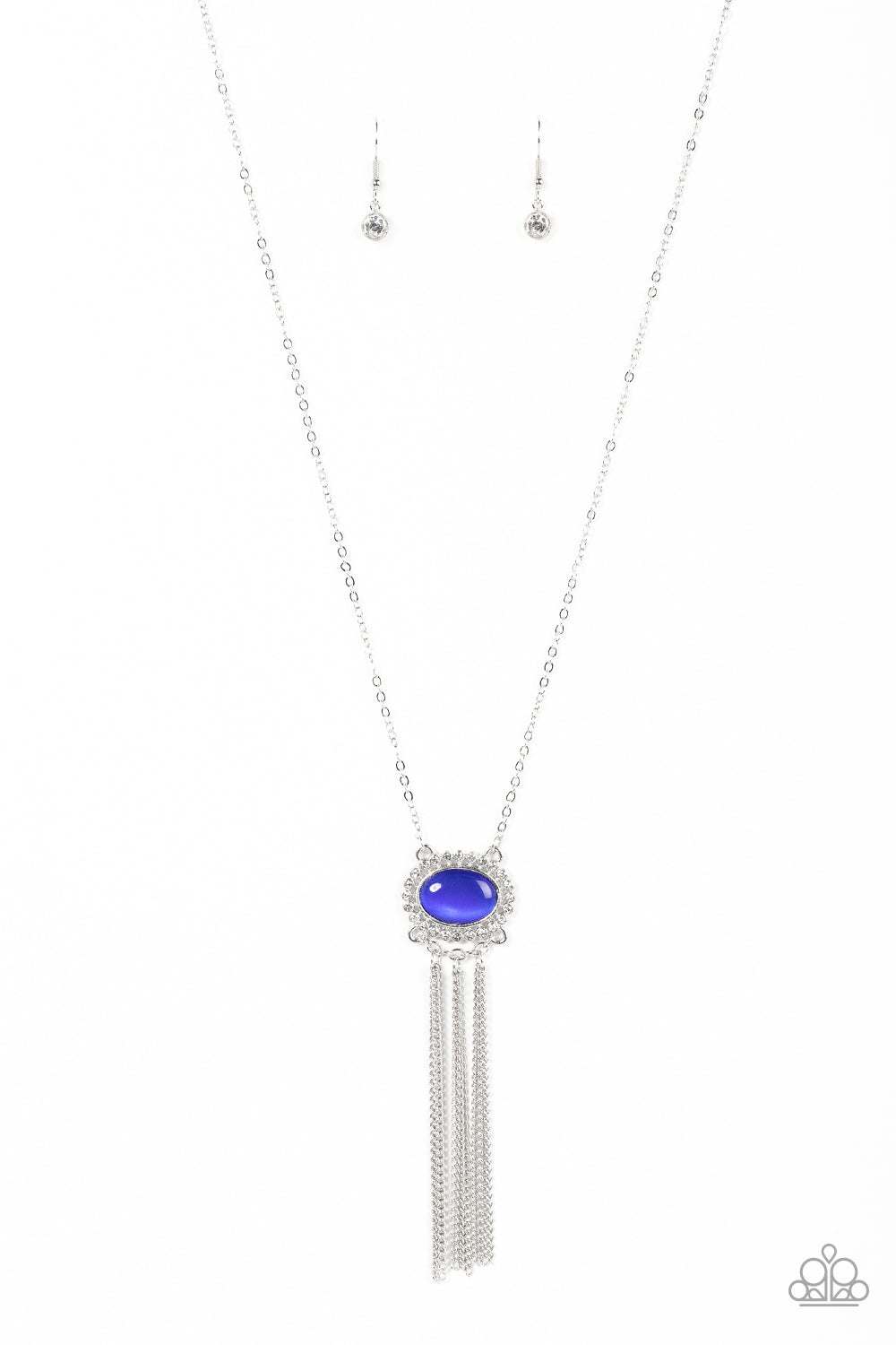 Happily Ever Ethereal - Blue Mykonos Cat's Eye Necklace Paparazzi N0781