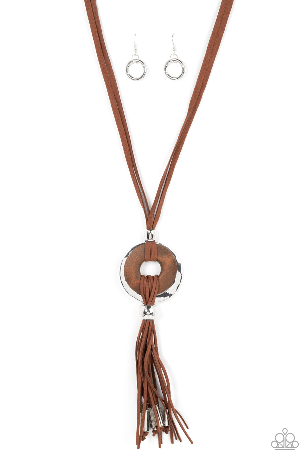 ARTISANS and Crafts - Brown Suede Rustic Pendant Paparazzi N0087