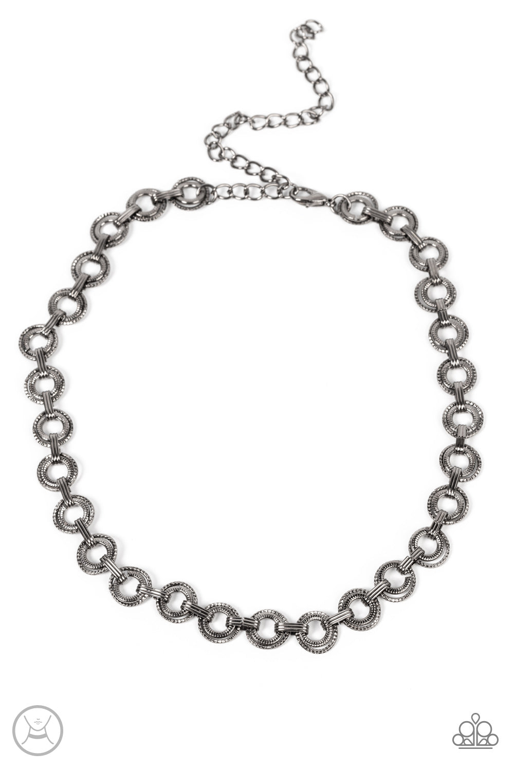 Grit and Grind - Black Gunmetal Choker Paparazzi N1075