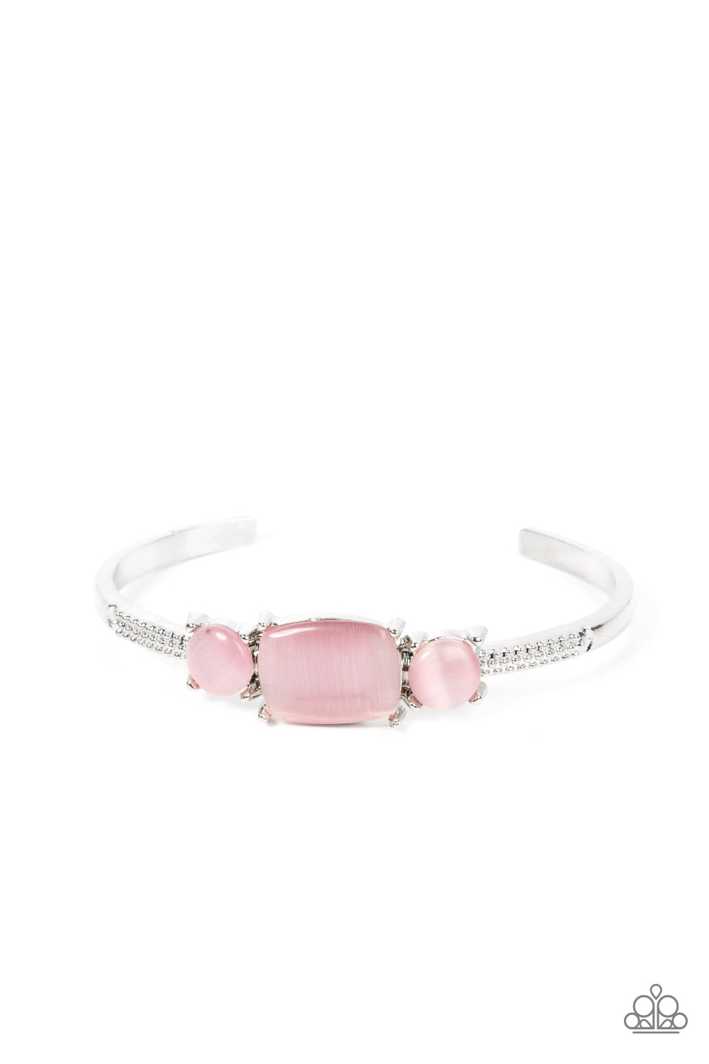 Tranquil Treasure - Pink Cat's Eye Stone Cuff Bracelet Paparazzi B1061